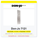 Don-Jo 7121 Pull Plate | 4" x 16" | 1" round bar | 12" CTC