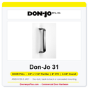 Don-Jo 31 3/8" x 1-1/4" Flat Bar Door Pull | 8" CTC