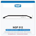 NGP 512 Smooth Saddle Threshold 5" x 1/2" | ADA Fire Rated Aluminum | National Guard Products
