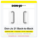 Don-Jo 21 1" Round Bar Door Pull Back-to-Back Pair | 12" CTC