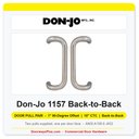 Don-Jo 1157 1" 90-Degree Offset Door Pull Back-to-Back Pair | 10" CTC