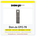 Don-Jo CFC-70 Push Plate | 3.5" x 15" x 0.050" | 1-1/4" Hole