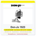 Don-Jo 1523 Floor Door Holder | Cast Brass | 1-5/8" to 2-1/16" Clearance | ANSI L11301