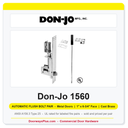 Don-Jo 1560 Automatic Flush Bolt Pair | Metal Doors, 1" x 6-3/4" Face | Cast Brass | ANSI Type 25 | UL