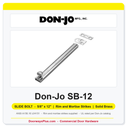 Don-Jo SB-12 Slide Bolt | 5/8" x 12" Solid Brass | ANSI L04151