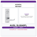Accentra AUSL SL8840FL Storeroom Deadbolt Mortise Lockset – Grade 1 Security