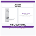 Accentra VISL SL8867FL Dormitory Or Exit Mortise Lockset – Grade 1 Security