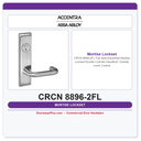 Accentra CRCN 8896-2FL Fail Safe Electrified Mortise Lockset – Double Cylinder Deadbolt, Outside Lever Locked