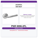 Accentra PNR 8896-2FL Fail Safe Electrified Mortise Lockset – Double Cylinder with Deadbolt, Outside Lever Locked