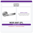 Accentra MOR 8897-2FL Fail Secure Electrified Mortise Lockset – Double Cylinder with Deadbolt, Outside Lever Locked