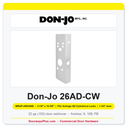 Don-Jo 26AD-CW Wrap-Around Plate | 5-1/8" x 16-5/8" | Fits Schlage AD Cylindrical Locks | 2-3/4" Backset, 1-3/4" Door