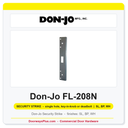 Don-Jo FL-208N 095 Security Strike | 1-3/8" x 8" | 13-Gauge Steel | Single Hole