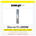 Don-Jo FL-208NM 095 Security Strike | 1-3/8" x 8" | 13 Ga. Ferrous Steel | Universal Mortise