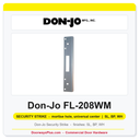 Don-Jo FL-208WM 095 Security Strike | 1-3/4" x 8" | 13 Gauge | Mortise Latch