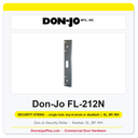 Don-Jo FL-212N 095 Security Strike | 1-3/8" x 12" | 13 Gauge Steel | Single Hole
