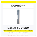 Don-Jo FL-212NM 095 Security Strike | 1-3/8" x 12" | 13 Ga. Ferrous Steel | Universal Mortise