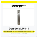 Don-Jo MLP-111 104 Latch Protector | 11" x 3" | 12 Ga. Stainless Steel | Exit Devices & Mortise Locks