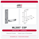 Corbin Russwin ML2057 CSP Storeroom or Closet Mortise Lockset | Grade 1 Commercial