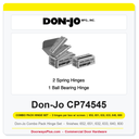 Don-Jo CP74545 Combo Pack Hinge Set | 4-1/2" x 4-1/2" | Steel | Multiple Finishes