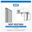 NGP HD2100A Full Surface Swing-Clear Geared Continuous Hinge 83/85/95" Clear Anodized | National Guard