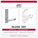 Corbin Russwin ML2056 NSP Classroom Holdback Mortise Lockset | Grade 1 Commercial