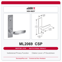 Corbin Russwin ML2069 CSP Institutional Privacy Mortise Lockset | Grade 1 Commercial