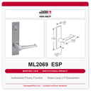 Corbin Russwin ML2069 ESP Institutional Privacy Mortise Lockset | Grade 1 Commercial