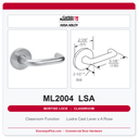 Corbin Russwin ML2004 LSA Classroom Mortise Lockset | Grade 1 Commercial