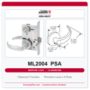 Corbin Russwin ML2004 PSA Classroom Mortise Lockset | Grade 1 Commercial