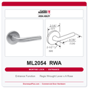 Corbin Russwin ML2054 RWA Entrance or Office Mortise Lockset | Grade 1 Commercial