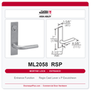 Corbin Russwin ML2058 RSP Entrance or Office Holdback Mortise Lockset | Grade 1 Commercial