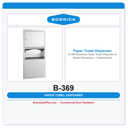 Bobrick B-369 Recessed Paper Towel Dispenser & Waste Receptacle – ClassicSeries