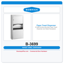 Bobrick B-3699 Surface-Mounted Paper Towel Dispenser and Waste Receptacle