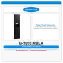 Bobrick B-3803.MBLK Recessed Paper Towel Dispenser and Waste Receptacle, Matte Black