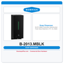 Bobrick B-2013.MBLK Automatic Wall-Mounted Foam Soap Dispenser, 27-fl. Oz, Matte Black