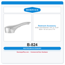 Bobrick B-824 Liquid Dispenser, 34-fl. oz., 6-3/4" Spout – for Lav. up to 2" Thick