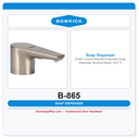 Bobrick B-865 Counter-Mounted Automatic Soap Dispenser, Brushed Nickel, 34-fl. Oz.