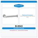 Bobrick B-9543 Surface-Mounted Single Toilet Roll Holder