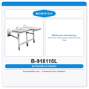 Bobrick B-918116L Folding Shower Bariatric Seat, Right