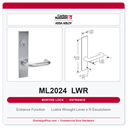 Corbin Russwin ML2024 LWR Entrance or Storeroom Mortise Lockset | Grade 1 Commercial