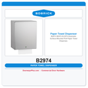 Bobrick B2974 B2974 B-2974 Automatic Surface-Mounted Roll Paper Towel Dispenser, Satin Stainless