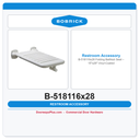 Bobrick B-518116x28 Folding Bathtub Seat – 15"x28" Vinyl-Coated