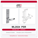 Corbin Russwin ML2024 PSR Entrance or Storeroom Mortise Lockset | Grade 1 Commercial