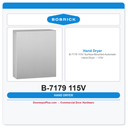 Bobrick B-7179 115V Surface-Mounted Automatic Hand Dryer – 115V