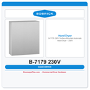 Bobrick B-7179 230V Surface-Mounted Automatic Hand Dryer – 230V