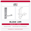 Corbin Russwin ML2048 LWR Entrance or Apartment Mortise Lockset | Grade 1 Commercial