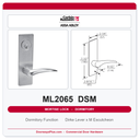 Corbin Russwin ML2065 DSM Dormitory or Entrance Mortise Lockset | Grade 1 Commercial