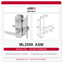 Corbin Russwin ML2059 ASM Security Storeroom Mortise Lockset | ML2000 Series Grade 1