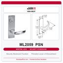 Corbin Russwin ML2059 PSN Security Storeroom Mortise Lockset | Grade 1 ML2000 Series