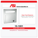 ASI 10-1001 Traditional™ Paper Towel Dispenser & Waste Receptacle – C-Fold, Vanity Mounted